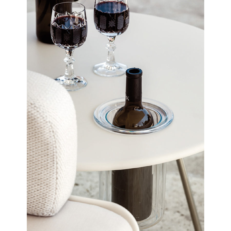 Air side table round with wine cooler