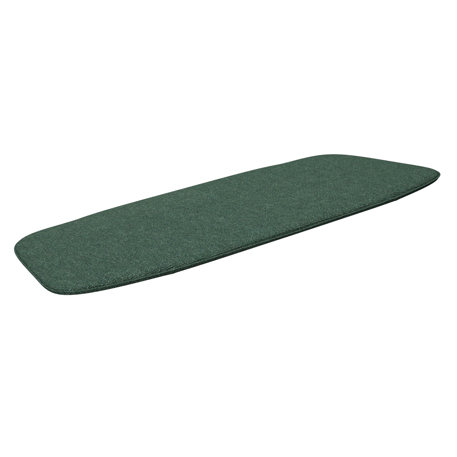 A green rectangular scrub pad with rounded corners rests elegantly on a dark background, embodying the simplicity and efficiency found in Houes Paon Cushions design.