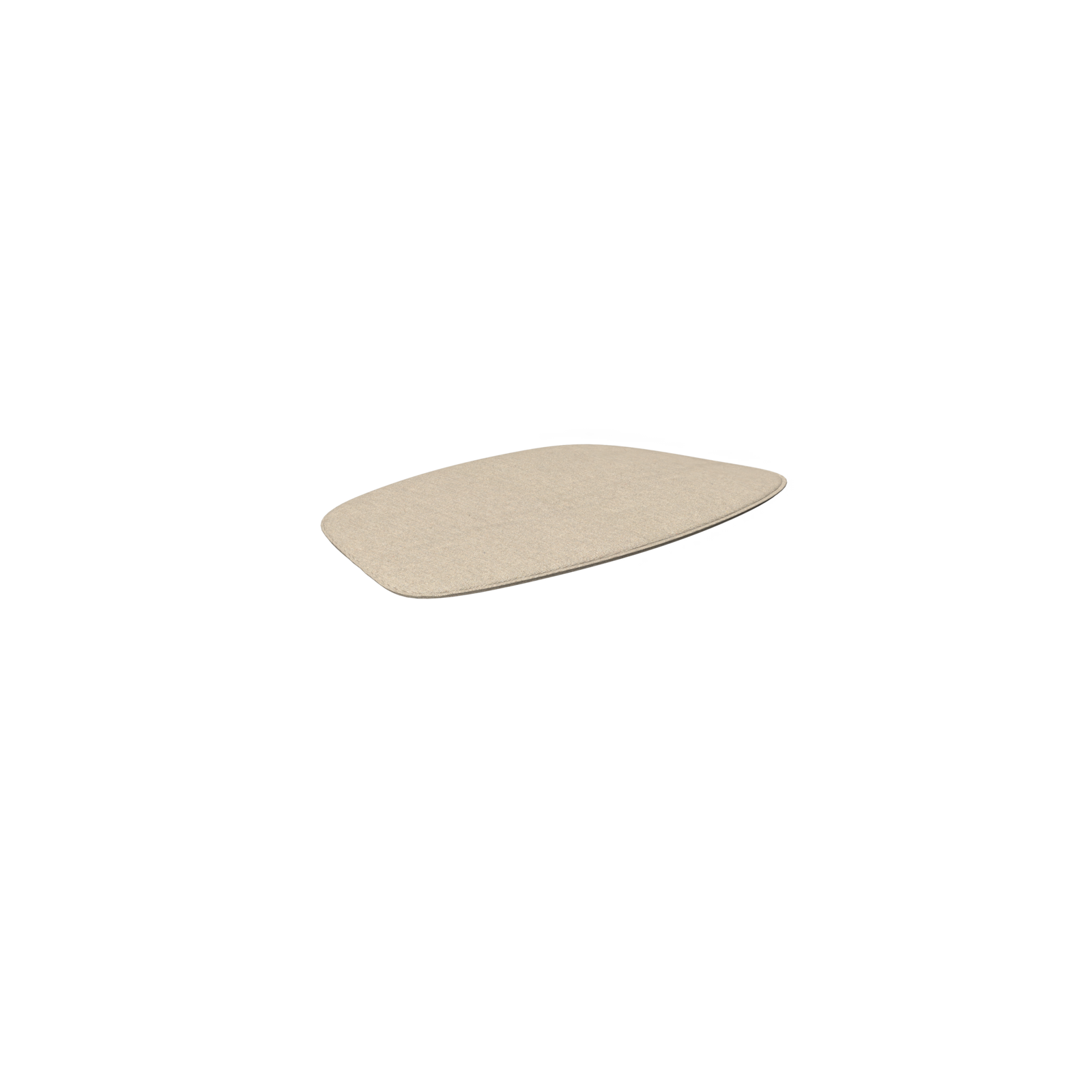 A beige, oval-shaped Paon Cushion by Houe rests against a black background, resembling bamboo lamellas with its wafer-like texture.