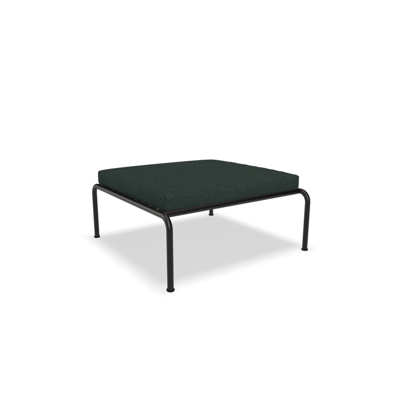 Part of the Houe collection, the Avon Ottoman blends style and comfort with a dark fabric cushion and sleek black metal legs. Perfect for any modern space, its showcased against a plain white backdrop.