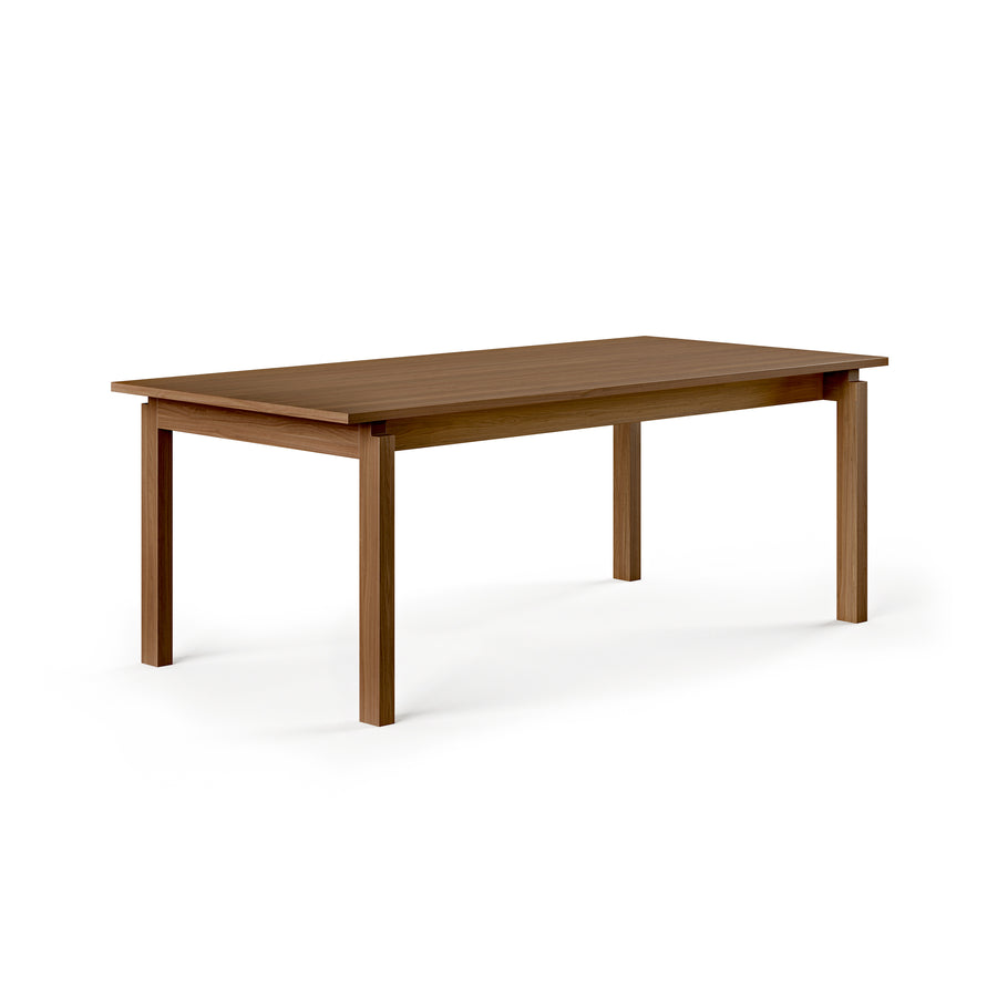 The Gus Modern Annex Extendable Dining Table, shown on a white background, features a simple, modern rectangular design with four straight legs.