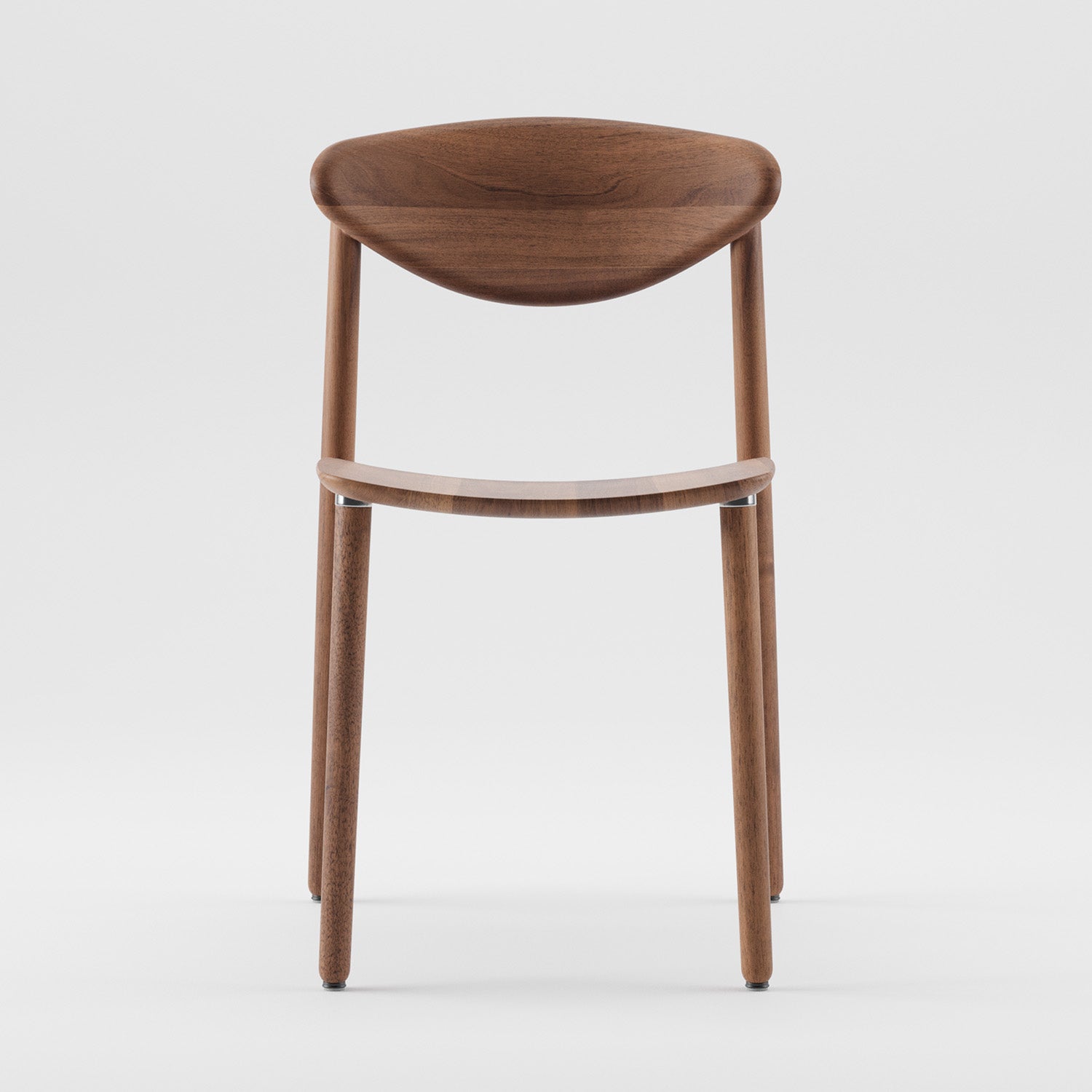 The NARU Chair Light by Artisan is a modern wooden chair with a simple design. Crafted from solid wood, it features a curved backrest, smooth polished finish, four straight legs, and a slightly angled seat. Made with environmentally-friendly materials against a plain white background.