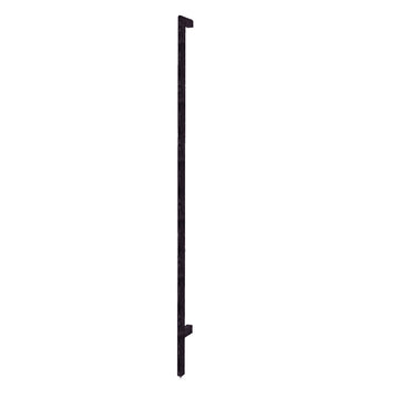 The Gus Modern Branch Upright is a tall, narrow black metal bar with two short perpendicular extensions, designed for modular shelving systems, shown standing against a white background.