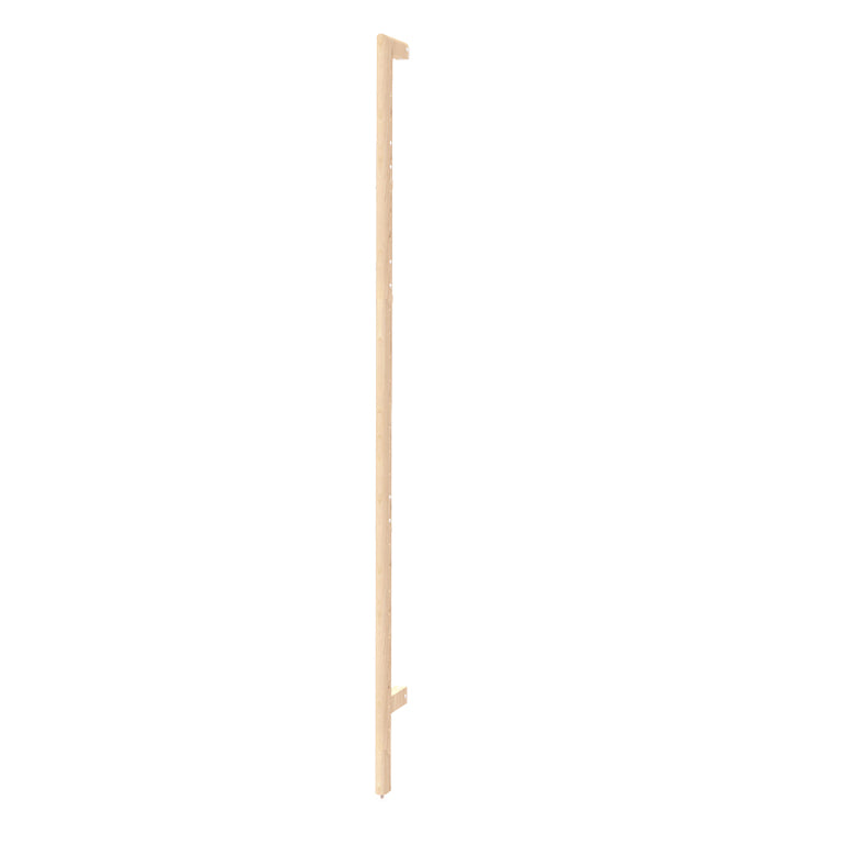 The Gus Modern Branch Upright is a single vertical wooden plank with evenly spaced holes on one side and a short horizontal support near the bottom, perfect for modular shelving or open storage. Shown isolated on a white background.