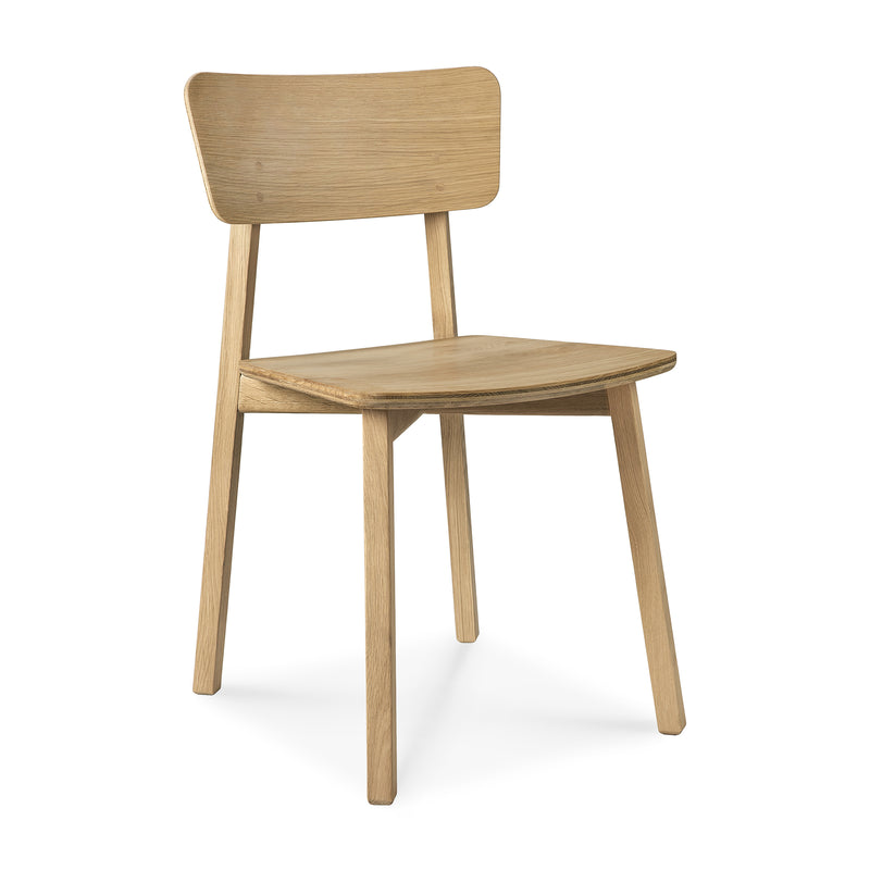 Casale Dining Chair made of varnished oak with straight lines and a smooth, delicate shape by Studio Kaschkasch.