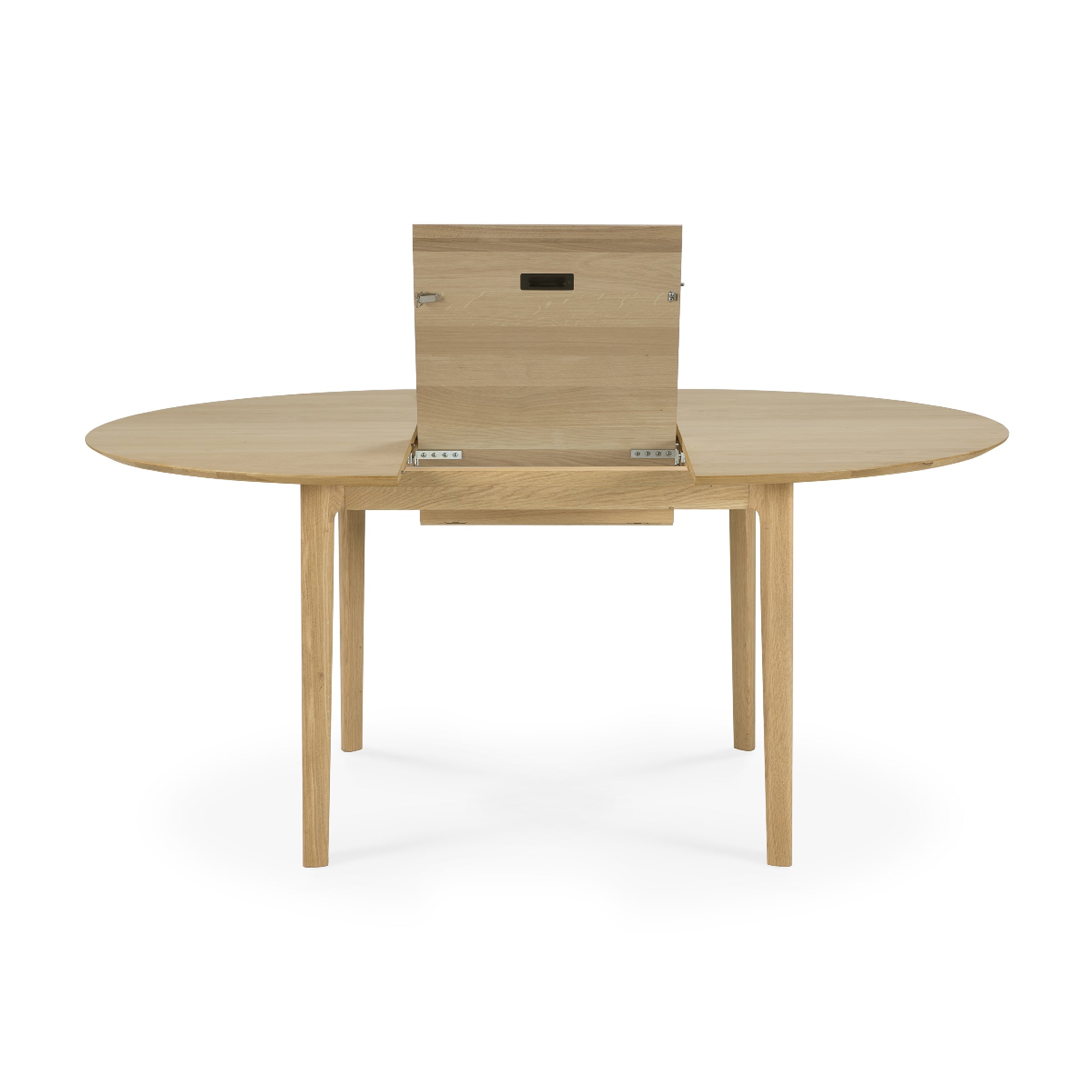 Bok Extendable Dining Table - Round in solid oak with extendable middle section for extra seating and timeless design.