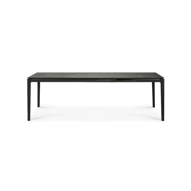 The Ethnicraft Bok Extendable Dining Table - Rectangular features four straight legs and a modern design, presented against a plain white background to showcase its contemporary elegance.
