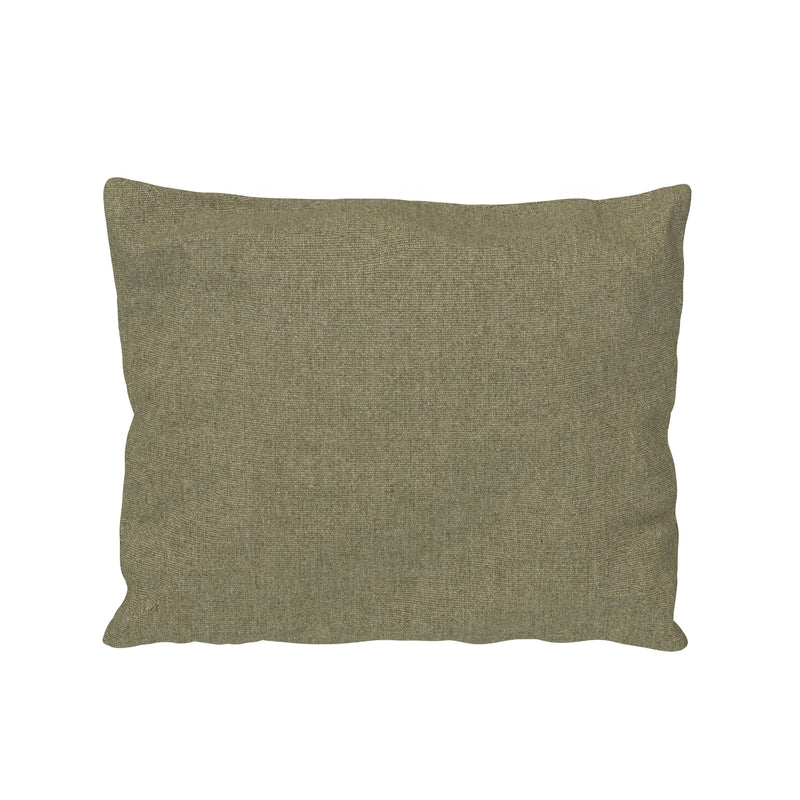 Discover the versatile Houe PUI Cushion, a rectangular plain olive green cushion ideal for your outdoor lounge, set against a crisp white background.