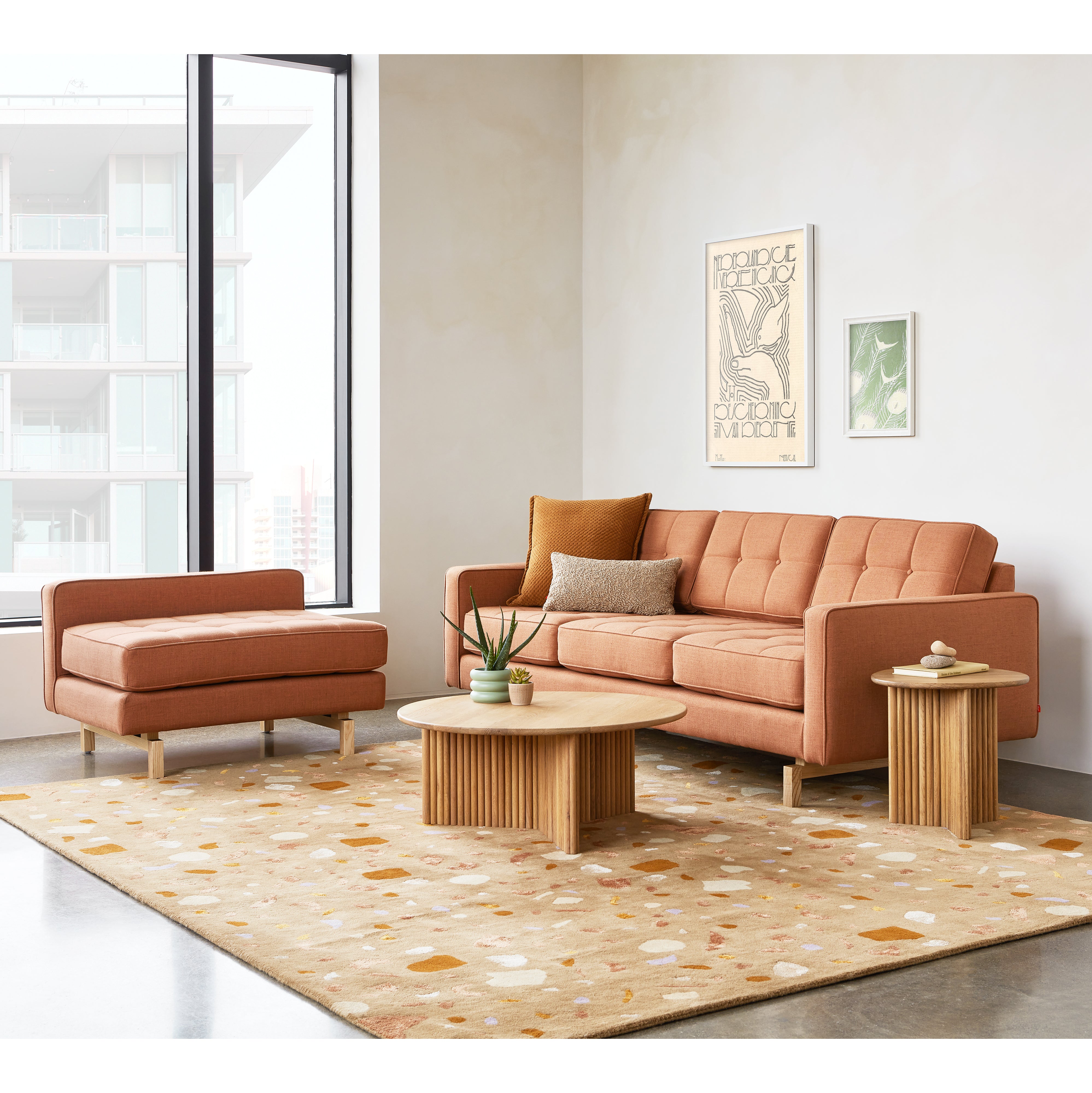 Jane 2  LOFT Bi-Sectional Natural Finish Base