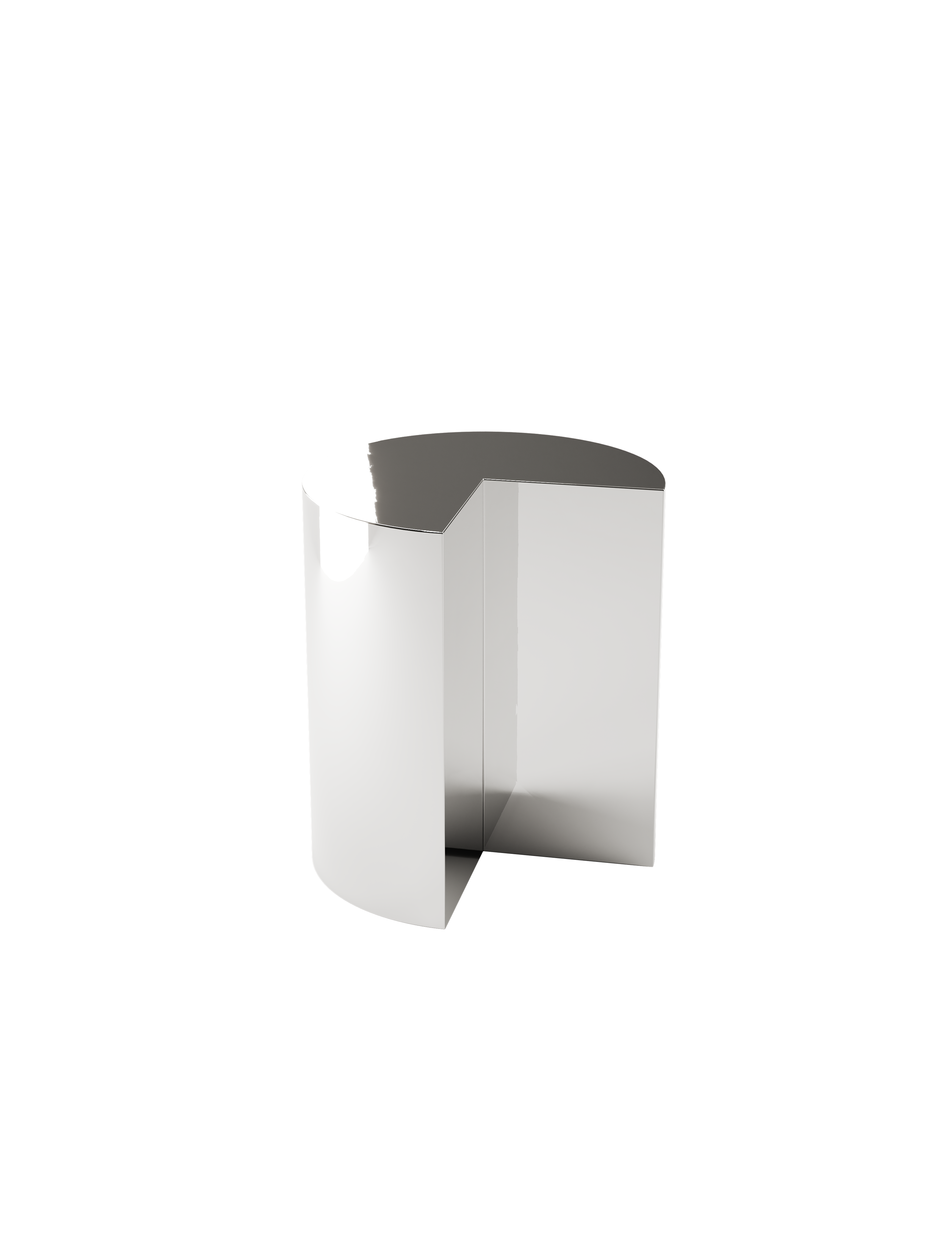 NOOK Bookend A polished steel bookend with a cut-out corner design for sturdy, elegant book support.