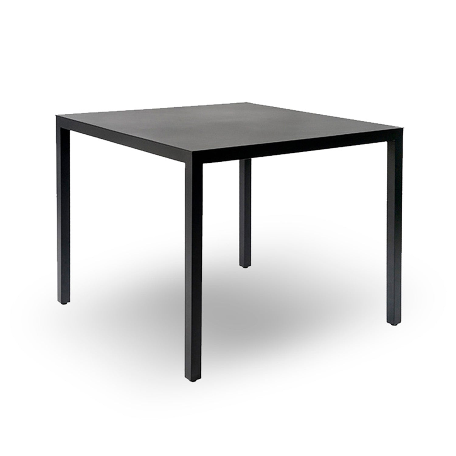 The Barcino Table by Resol features a sleek, modern design with a powder-coated aluminum frame and smooth surface, set against a white background, showcasing innovative furniture solutions.