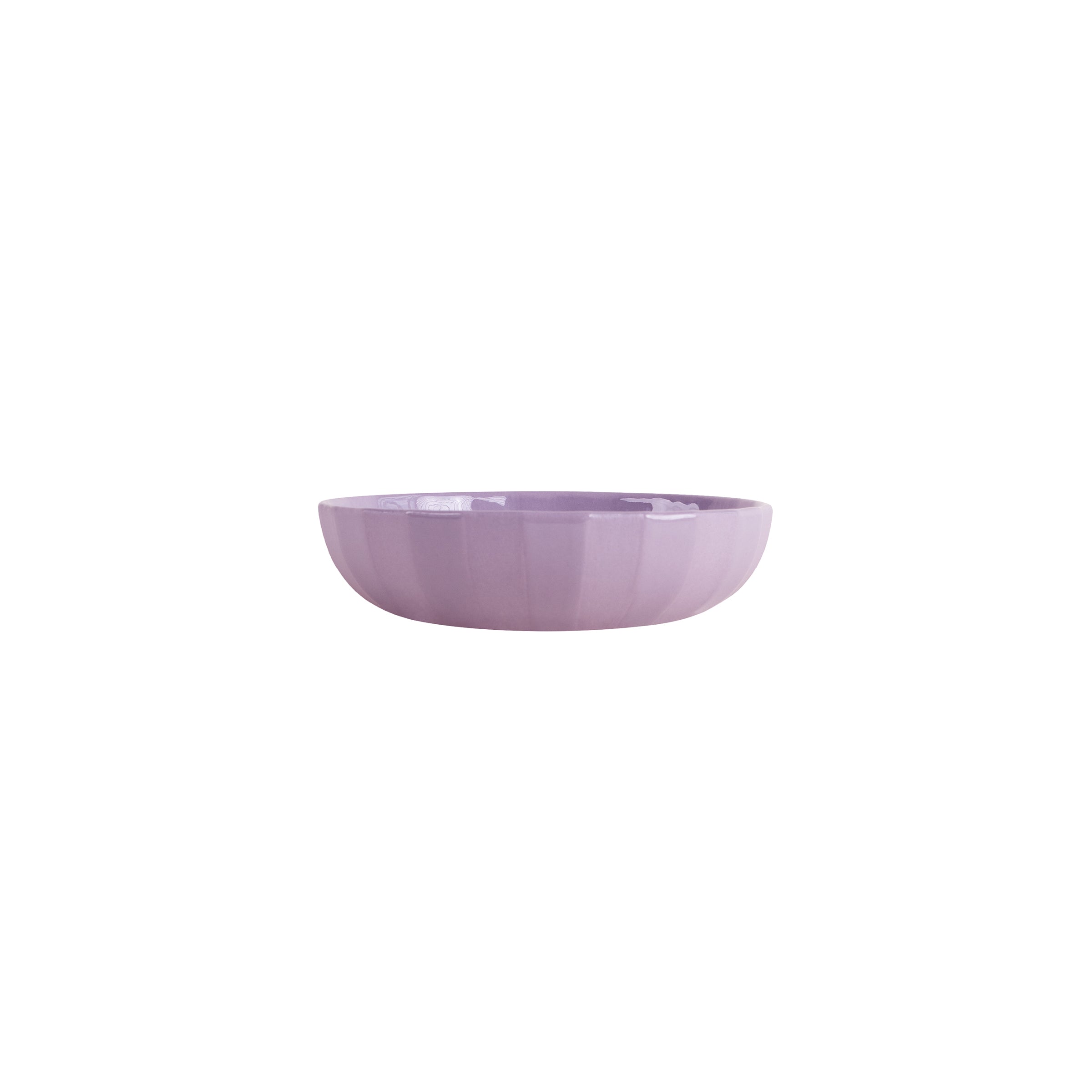 The Schneid Facet Tableware - Small Bowl features a purple ceramic design with a subtle ribbed texture, showcased on a plain white background.