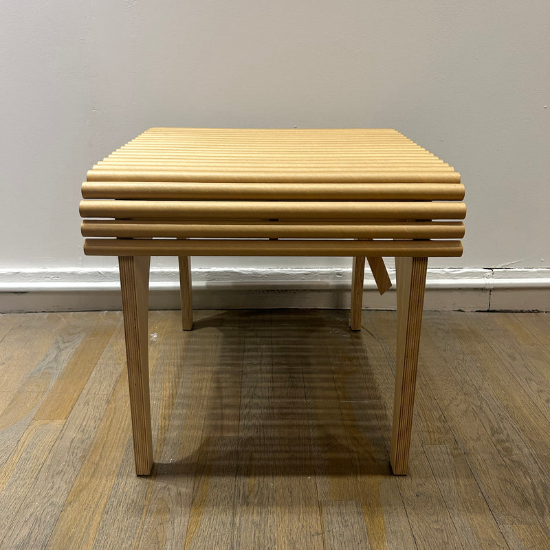 Carta Stool - Sale featuring a birch plywood frame and cardboard tube seat in a natural wood finish.