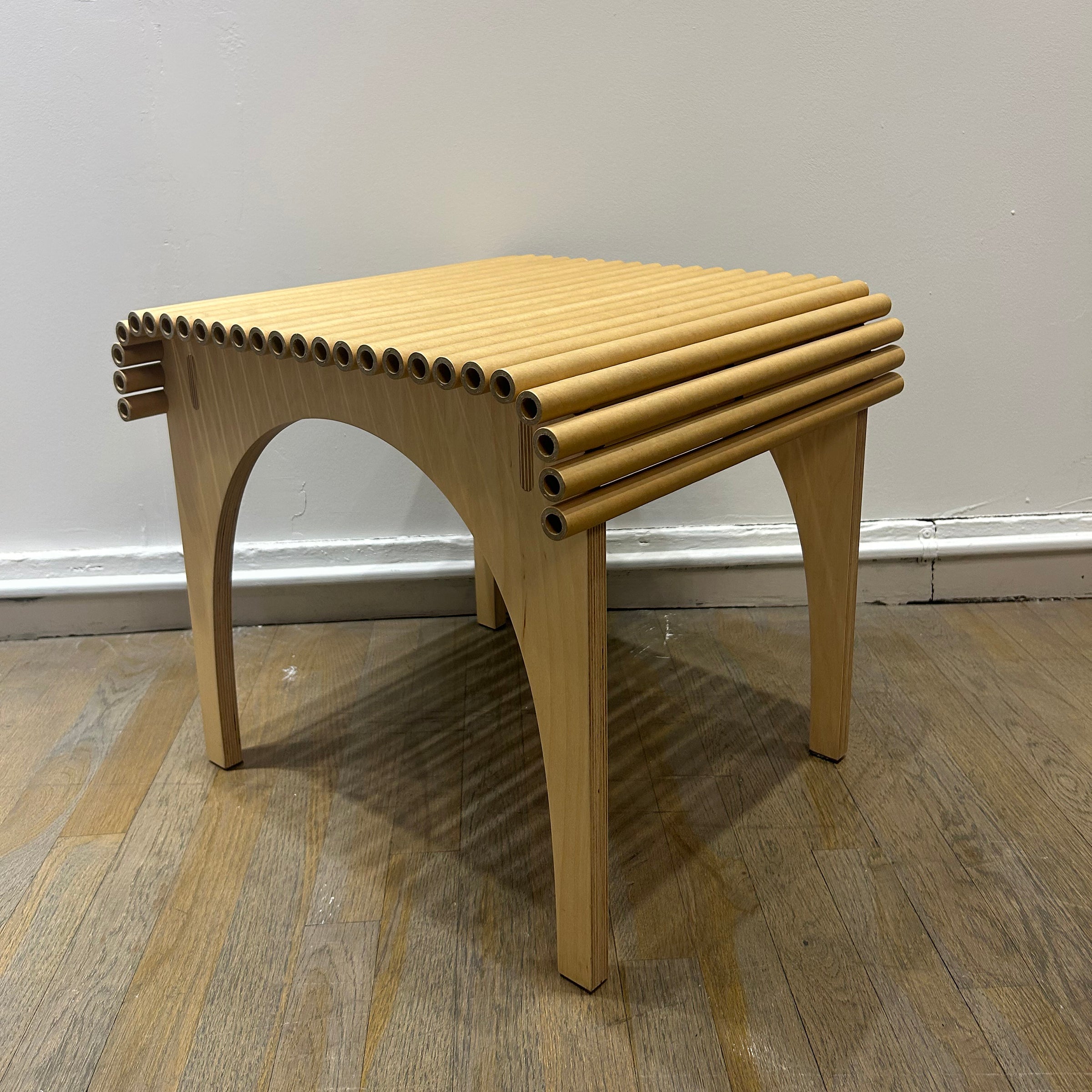 Carta Stool Sale featuring eco-friendly cardboard tubes and birch plywood frame with natural organic design.