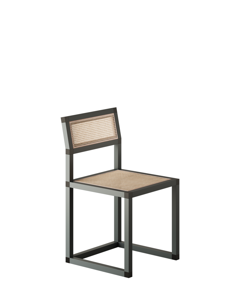 XD Chair Cane with aluminum frame and cane seat and backrest, designed for elegance and sustainability.
