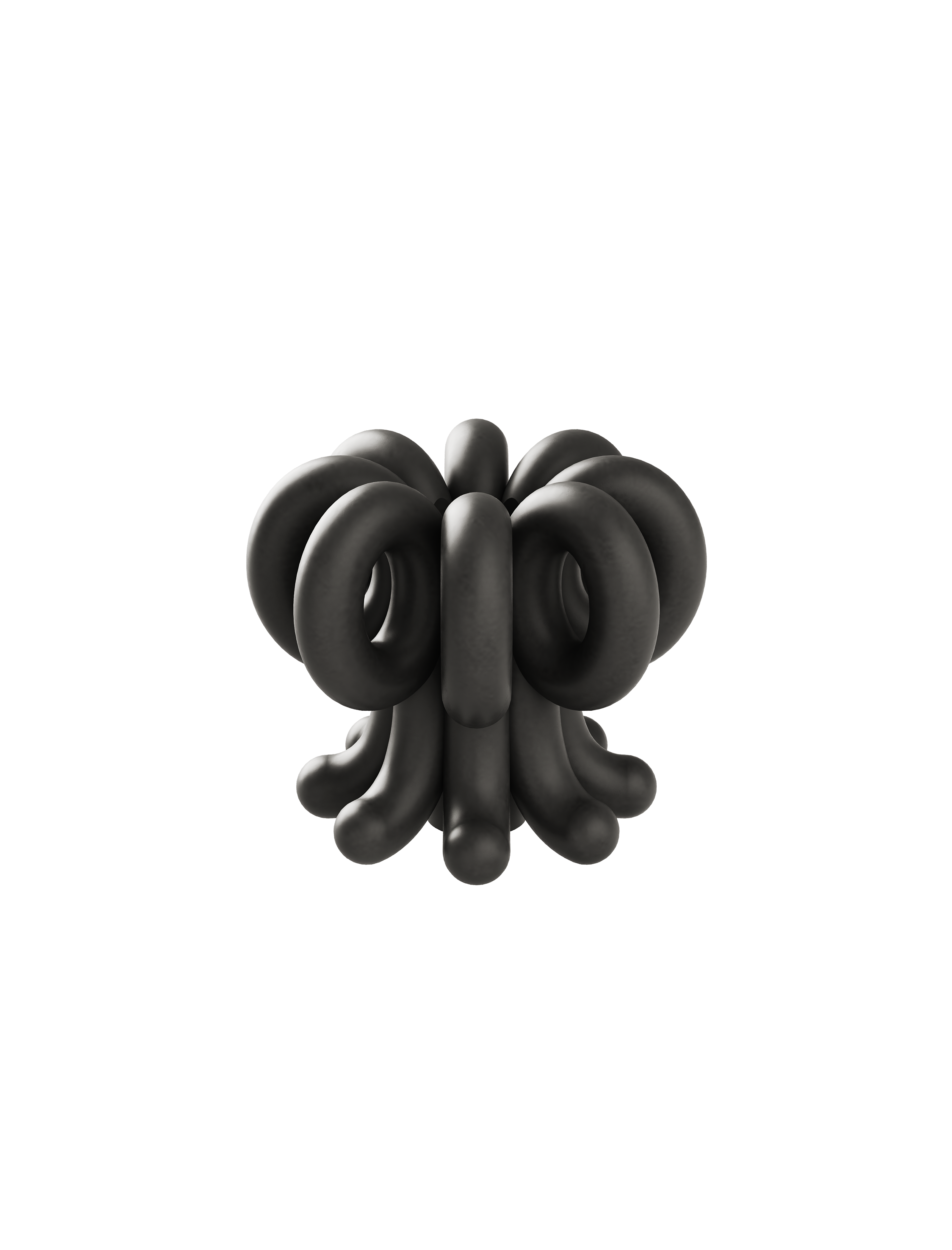 DIGIT NINE Candlestick in matte black aluminum with a modern, sculptural, and abstract design.