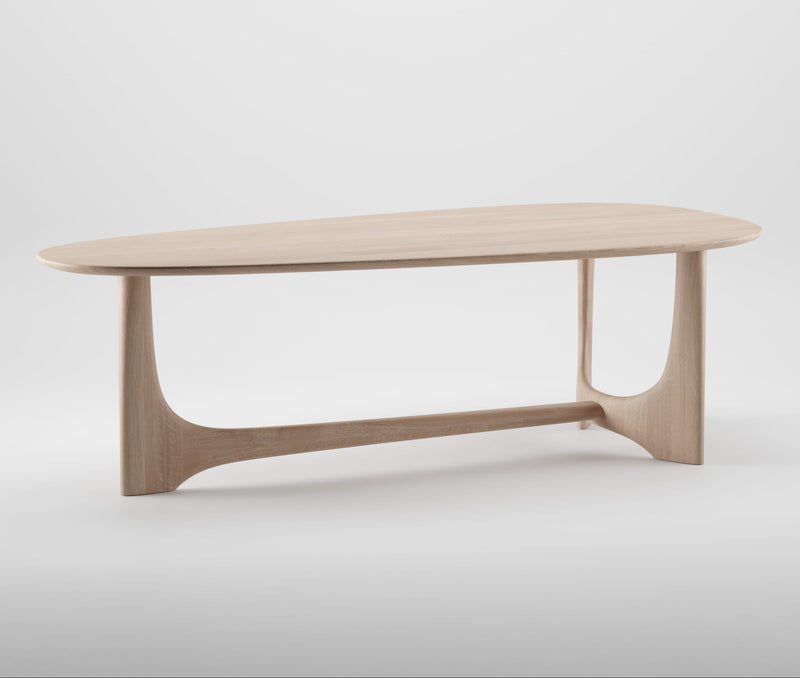 Wooden table on a white background