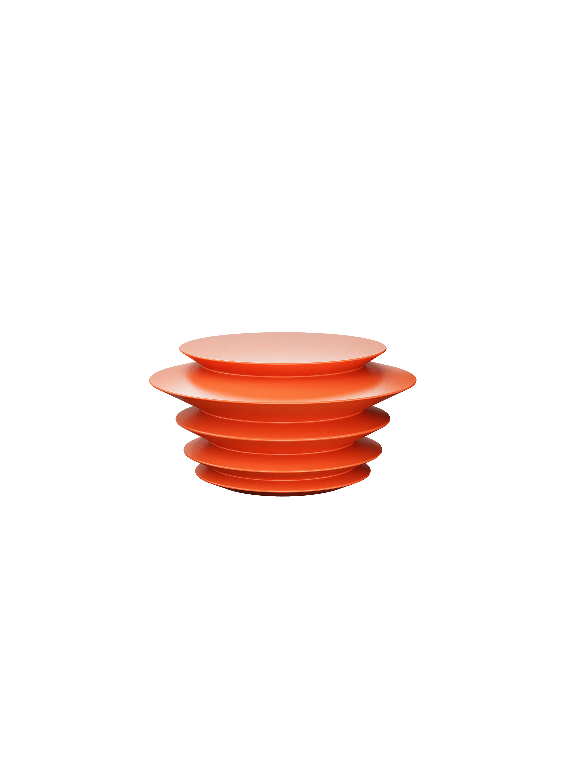 ACCORDION Hooks L1 in pure orange color with layered circular design resembling an accordion structure.