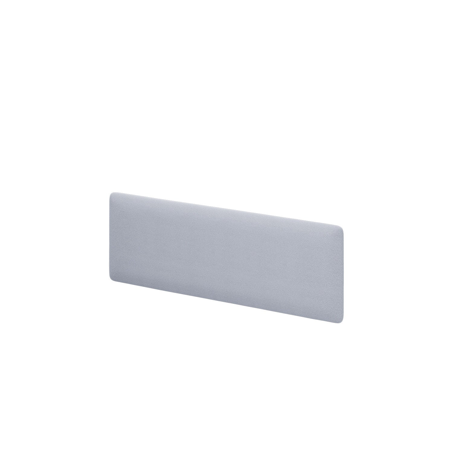 A light gray rectangular softboard resembling the Frey Headboard by Objekte unserer Tage is shown against a plain white background. Crafted with high-quality fabric, it features rounded corners and a smooth surface ideal for displaying notices or pinning papers.