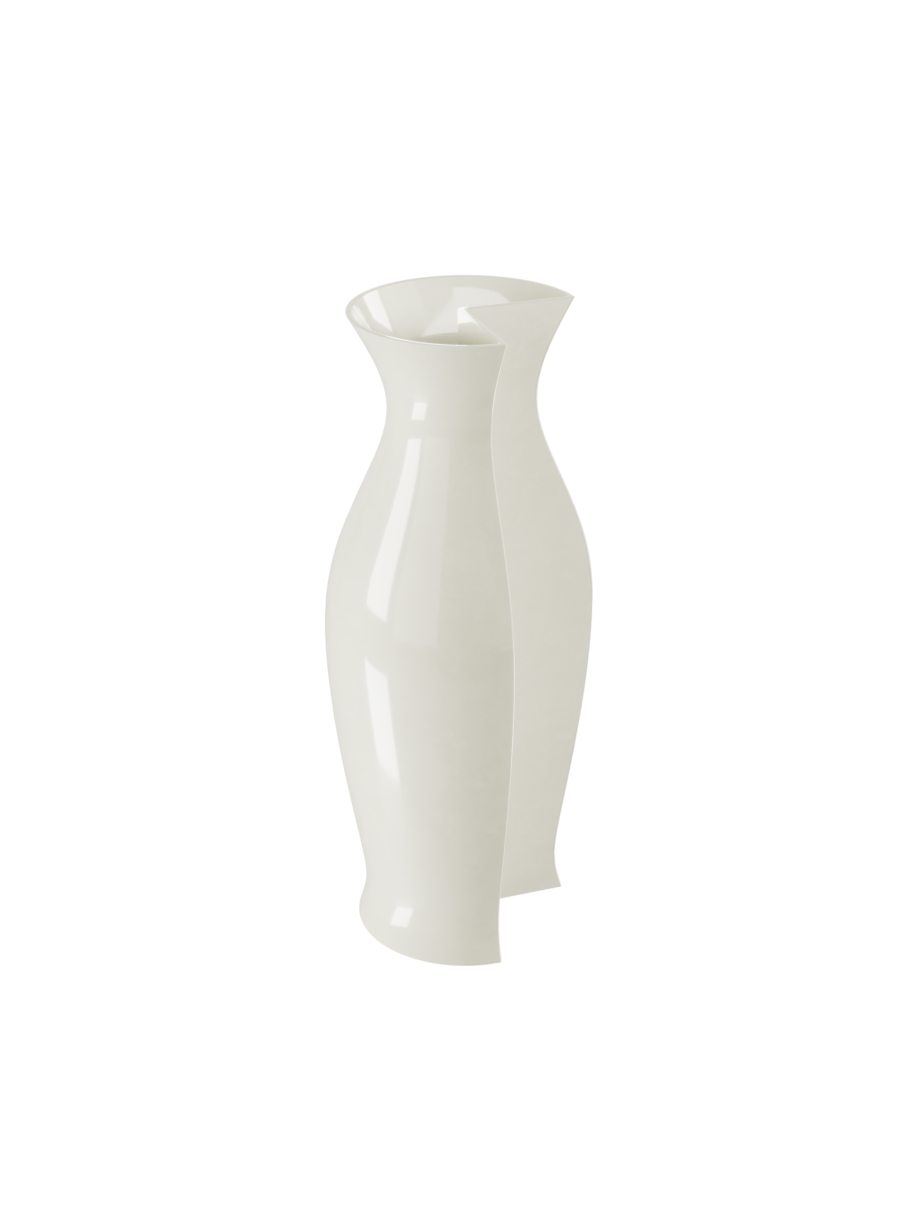 QUATER Vase III white glazed ceramic vase with modular amphora-like design by Klemens Schillinger