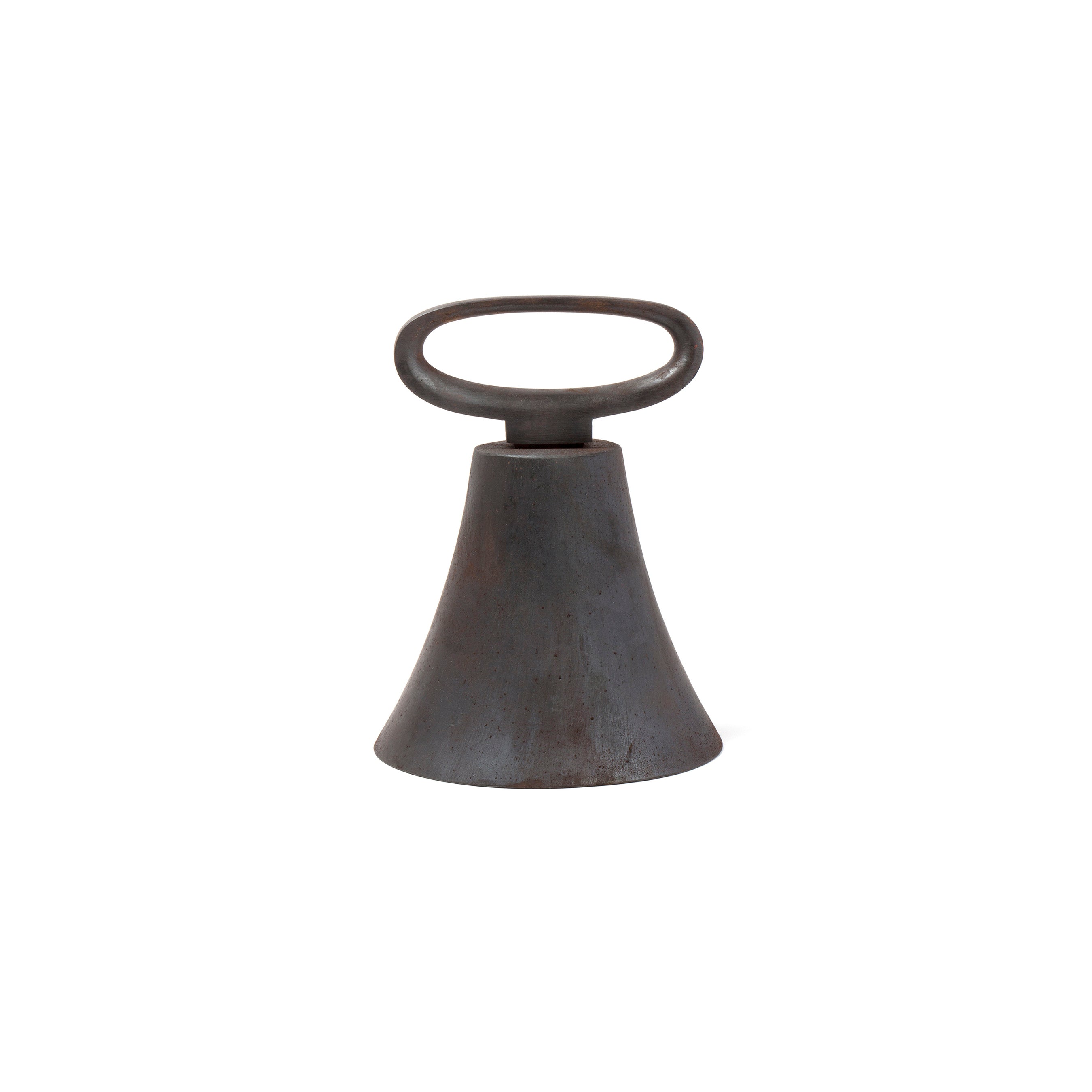 The Bell of the German Federal Parliament #3691 by Werkstätte Carl Auböck features a wide, flared base and metal handle, exuding the timeless charm of a Viennese townhouse. Its weathered look reflects classic Carl Auböck craftsmanship.