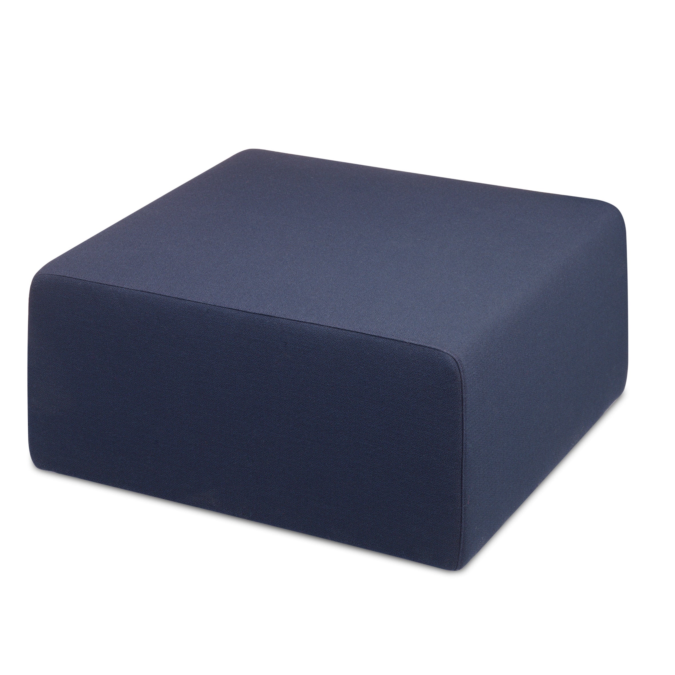 The SF06 KERMAN by E15 is a dark blue rectangular ottoman with smooth edges, designed to complement the KERMAN sofa series. It features removable covers for convenience and style adaptability.