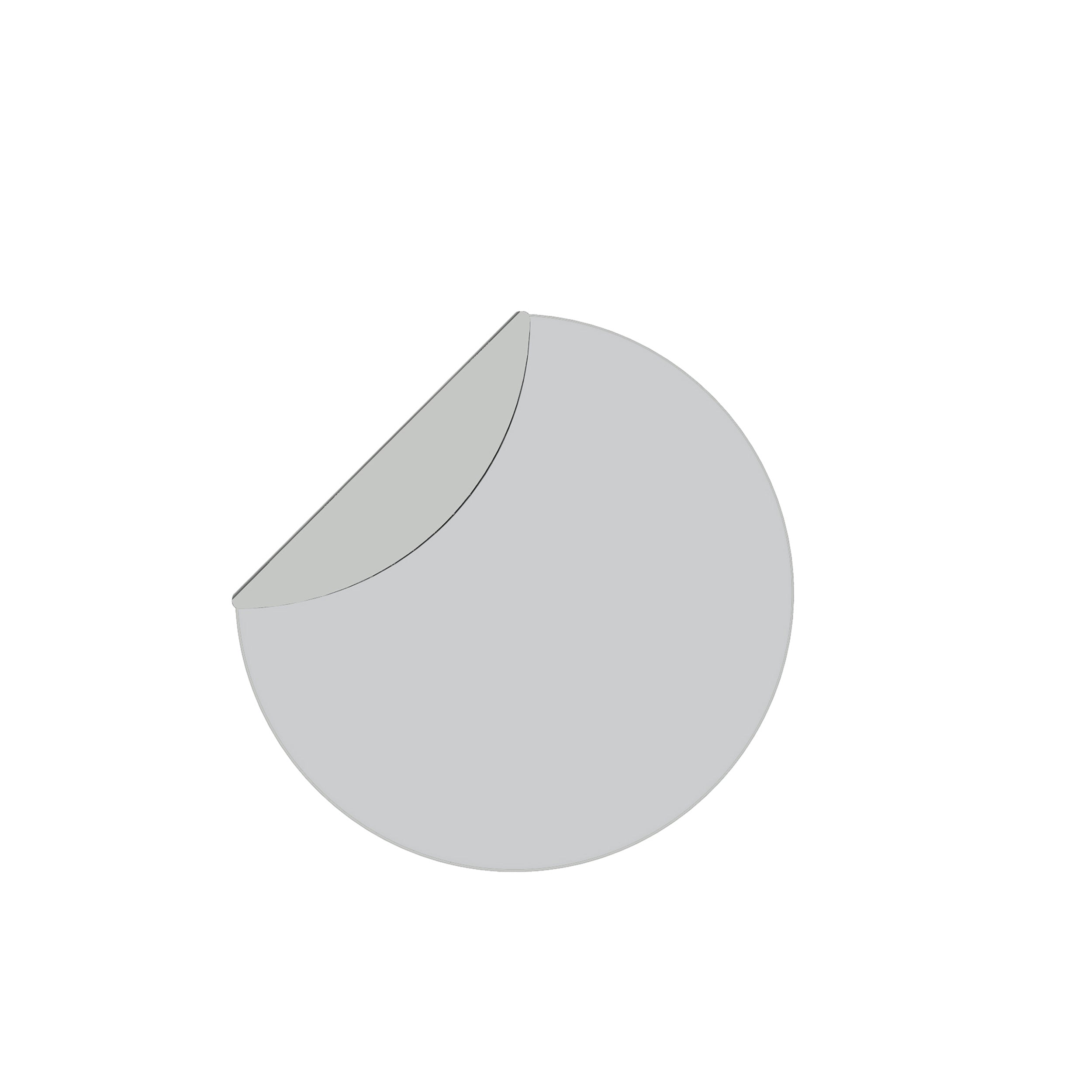A gray circular Echtstahl FLAP Mirror, reminiscent of a stylish home accessory, is partially peeling at the top left edge against a plain white background.