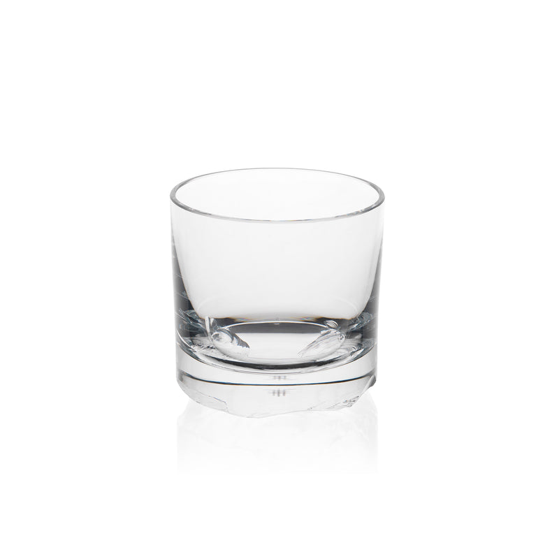 A Lobmeyr Bar Series - Flint glass tumbler with a thick base sits against a plain white background, reflecting Michael Anastassiades minimalist style.