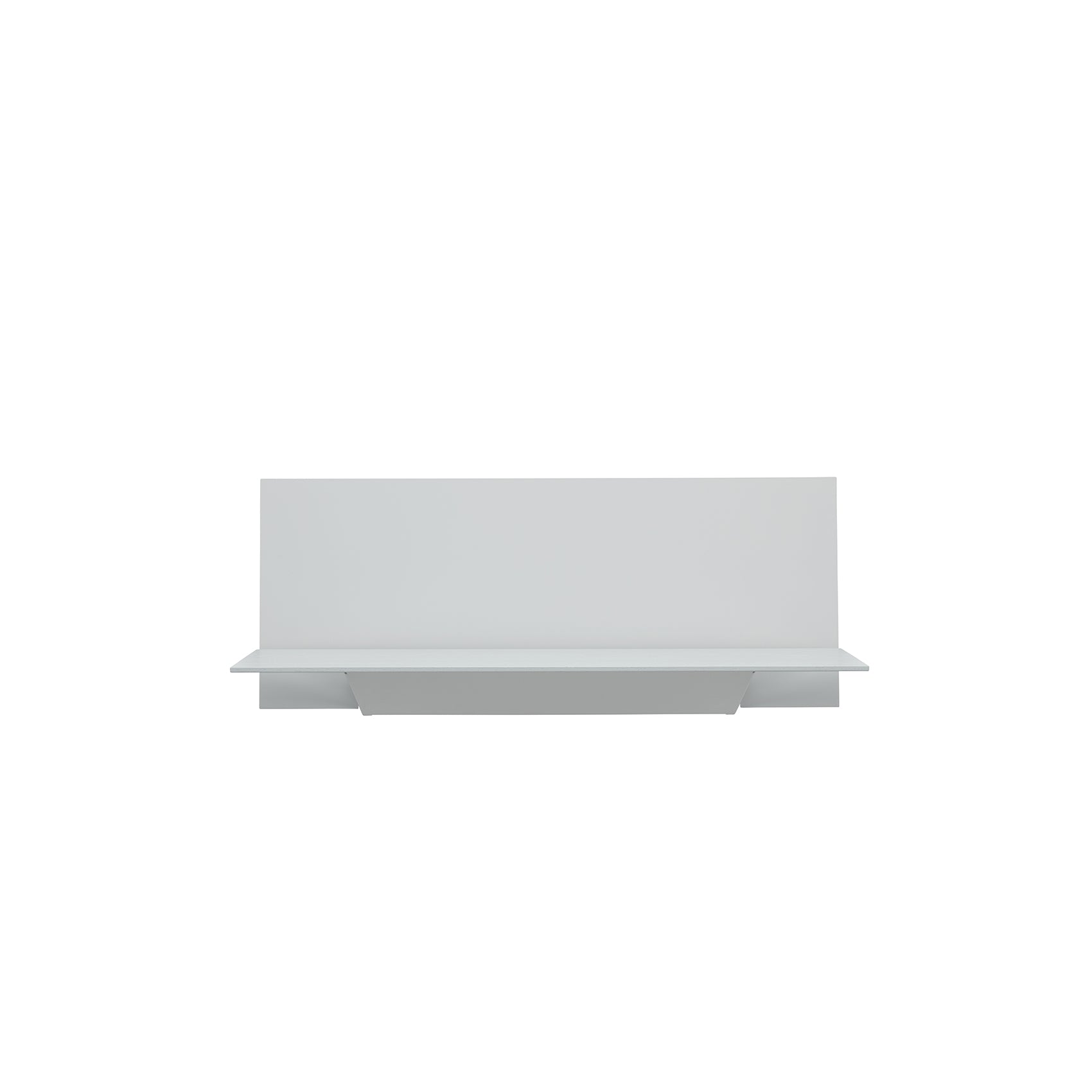 The S1 CHAPTER Bureau by Loehr is a minimalist floating wall shelf that perfectly integrates into a plain white background. It features a simple design with straight, clean lines and no visible brackets or supports, creating a sleek, uncluttered look for modern spaces.