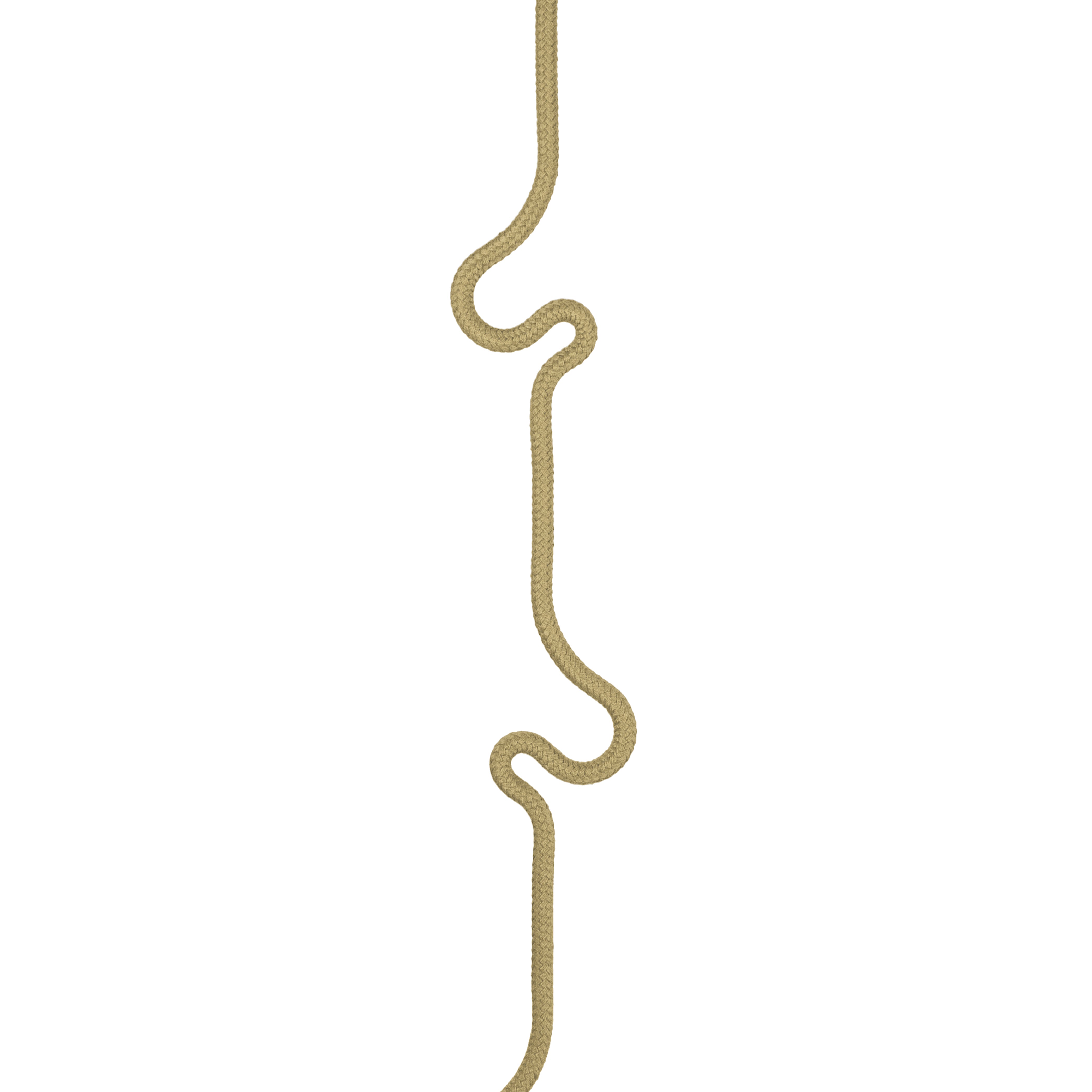 Roberope, a beige rope from the Roberope brand, features an elegant wavy design with multiple curves and loops positioned vertically against a plain white background.
