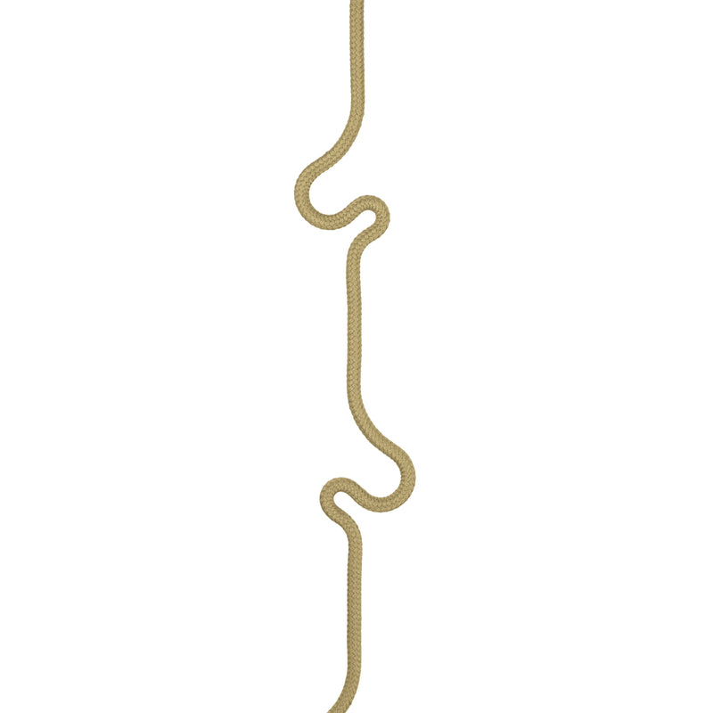 Roberope, a beige rope from the Roberope brand, features an elegant wavy design with multiple curves and loops positioned vertically against a plain white background.