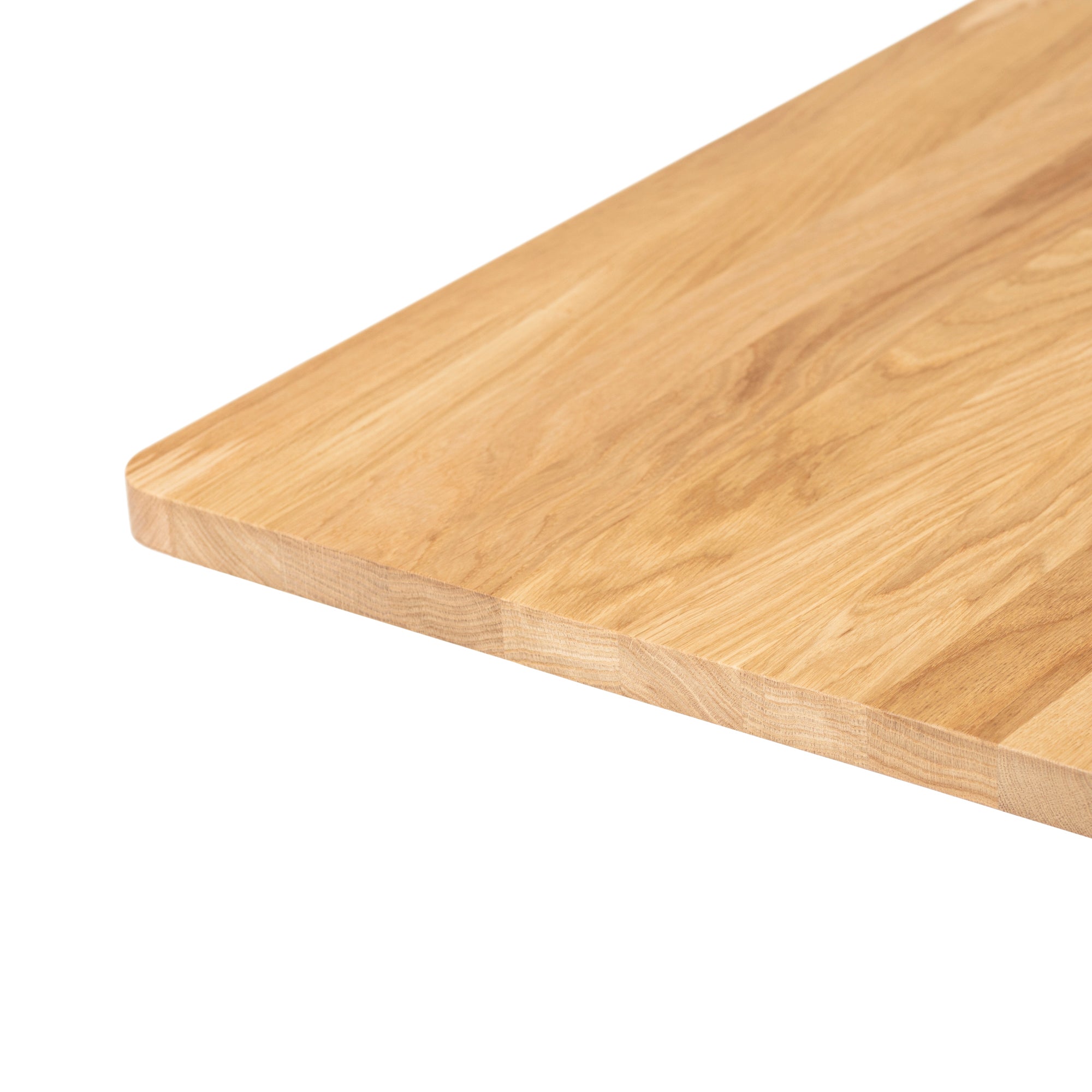 Close-up of the P.O.V. Table 460 by TON, featuring a smooth, light brown wooden tabletop with visible grain patterns against a white background. The organically shaped base enhances its natural beauty.