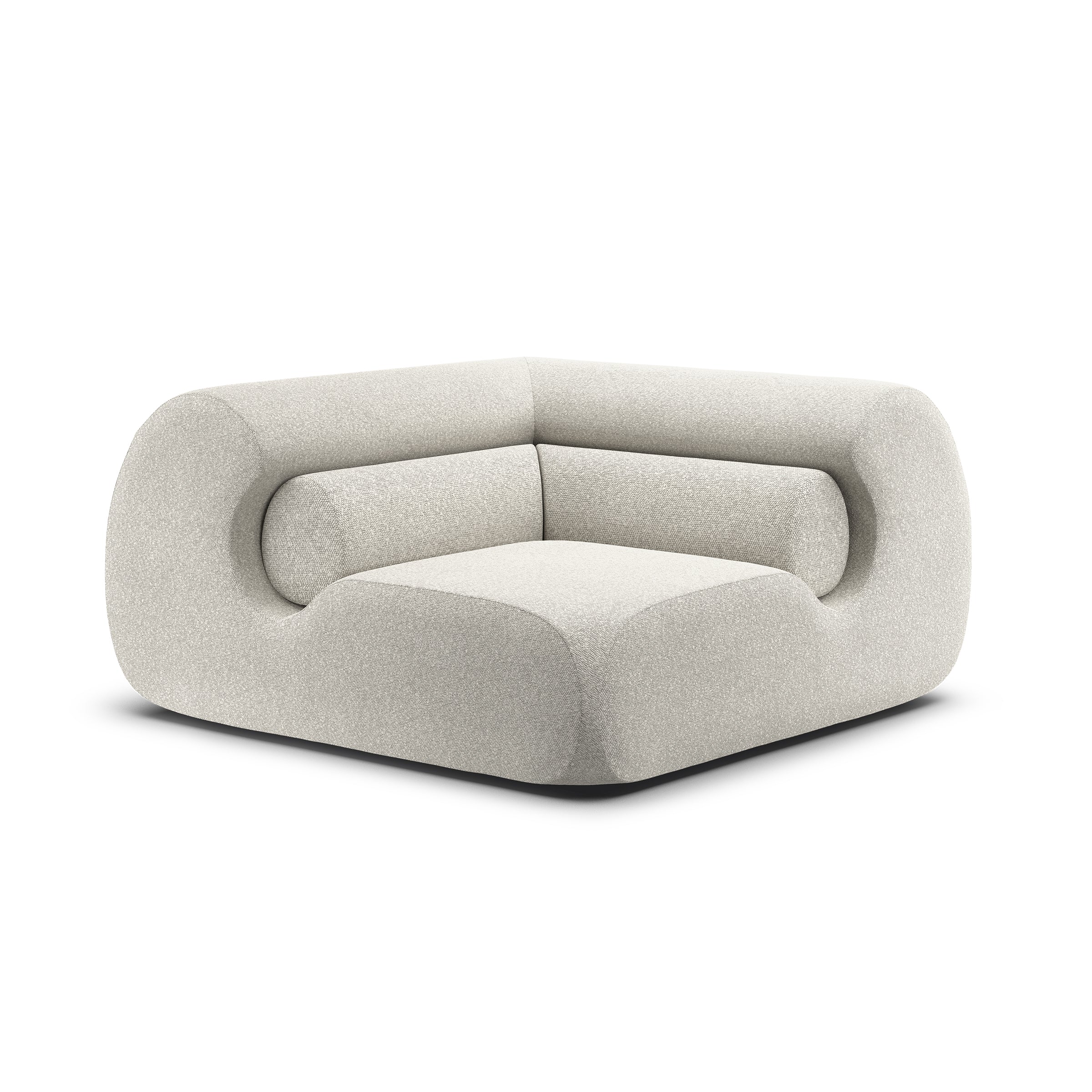 Explore the Ola Sofa by Objekte unserer Tage, a modern light gray corner piece inspired by the Mediterranean Sea. Its minimalist design boasts smooth curves and a plush memory foam surface, combining stylish elegance with exceptional comfort.